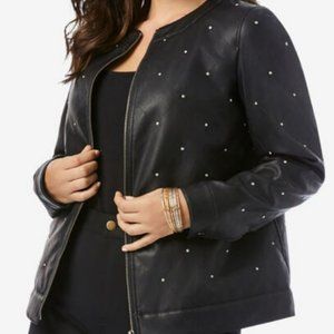 Rhinestone-Studded Bomber Jacket